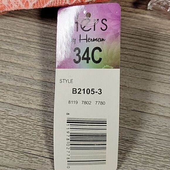 Hers by Herman Lace Bras 2Pc Sz 34C - Picture 7 of 8
